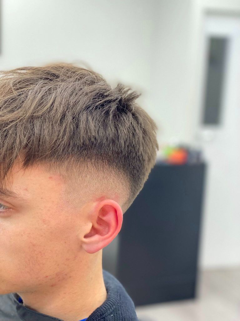 Textured fade haircut
